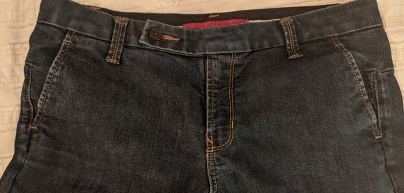 Size 6S (28" inseam) Banana Republic Blue Mid Rise Wide Leg Trouser Jeans - Picture 4 of 11